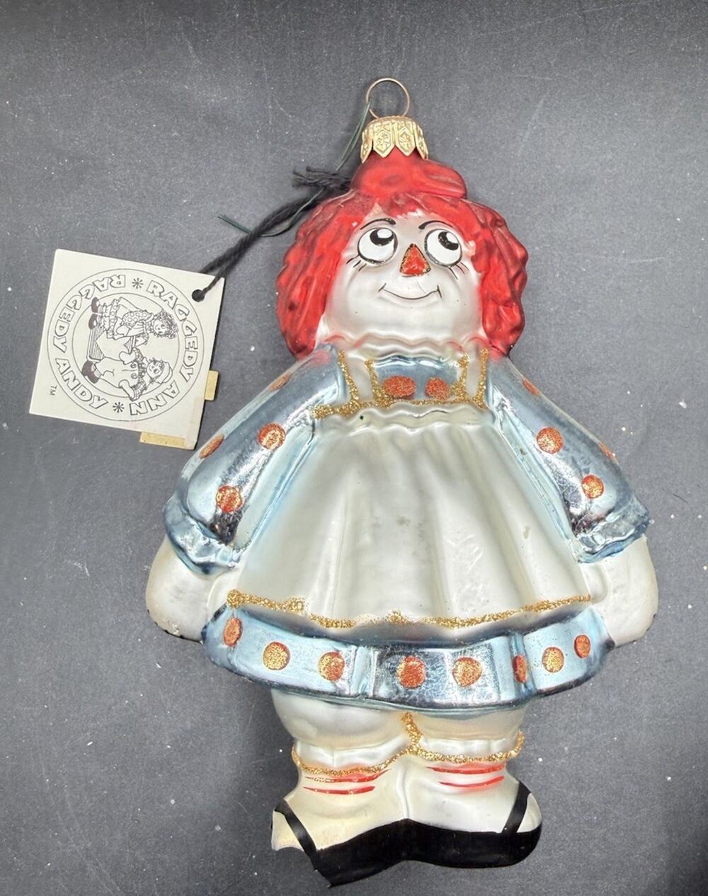 Kurt S Adler Polonaise Collection Raggedy Ann Blown Glass Ornament *DAMAGED! S1